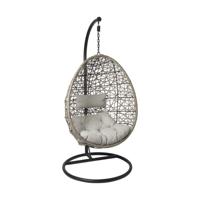 Hangstoel Hawaii met grjize kussens - bruin - 196 cm - thumbnail