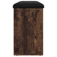 Schoenenbank 102x32x50 cm bewerkt hout gerookt eikenkleurig - thumbnail