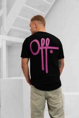 Off The Pitch Fullstop Slim Fit T-Shirt Heren Zwart/Paars - Maat M - Kleur: ZwartPaars | Soccerfanshop