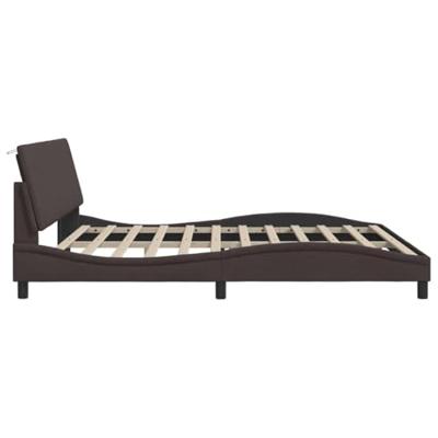 Bedframe zonder matras "Hanko" stof donkerbruin 200x200 cm