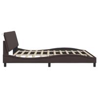Bedframe zonder matras "Hanko" stof donkerbruin 200x200 cm - thumbnail