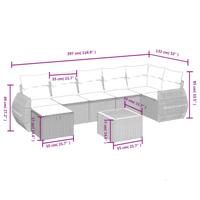 8-delige Loungeset met kussens poly rattan gemengd beige - thumbnail