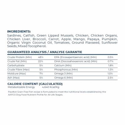 Pawfect freeze dried foods fish recipe