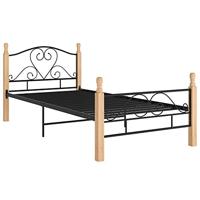 Bedframe metaal zwart 90x200 cm - thumbnail