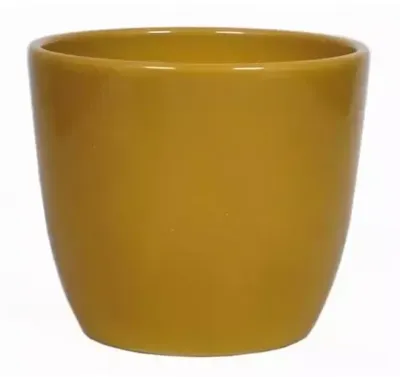 Floran bloempot boule 32x27 cm okergeel
