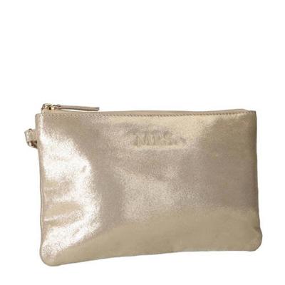 Mrs Keizer by Manfield leren clutch goudkleurig Mrs Keizer by Manfield leren clutch goudkleurig