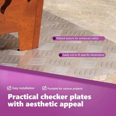 VidaXL Trap tread rechthoekig 2 pcs zilver 70 x 40 cm aluminium