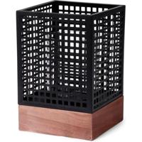 Senza Moods Kandelaar 15x22.5 cm Zwart/Hout - thumbnail