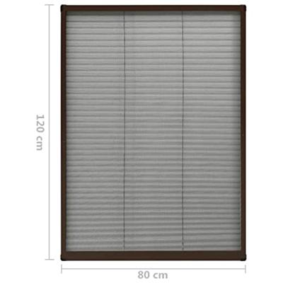 VidaXL Raamhor plissé 80x120 cm aluminium bruin