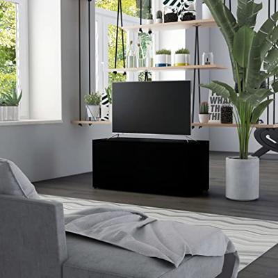 VidaXL Tv-meubel 80x34x36 cm bewerkt hout zwart VidaXL Tv-meubel 80x34x36 cm bewerkt hout zwart