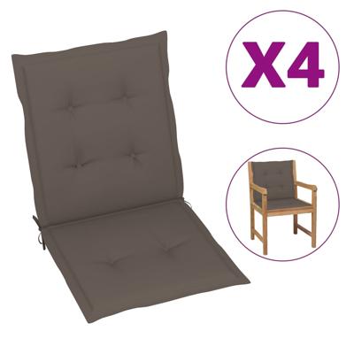 Tuinstoelkussens lage rug 4 st 100x50x3 cm oxford stof taupe