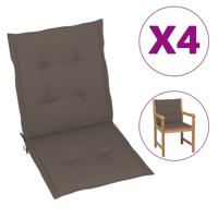 Tuinstoelkussens lage rug 4 st 100x50x3 cm oxford stof taupe - thumbnail