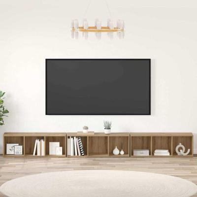 TV-kast 3 pcs artisanaal eikenkleurig 37 x 35 x 107,5 cm