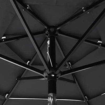 VidaXL Parasol 3-laags met aluminium paal 2 m antracietkleurig - thumbnail