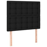 Hoofdbord LED 144x5x118/128 cm stof zwart - thumbnail