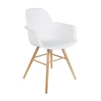 Zuiver Eetkamerstoel 'Albert Kuip' Met armleuning, PP en essen, kleur Wit - thumbnail