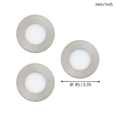 Eglo InbouwspotsFueva-C set van 3 x 8,5cm metaalgrijs - 32882