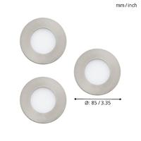 Eglo InbouwspotsFueva-C set van 3 x 8,5cm metaalgrijs - 32882 - thumbnail