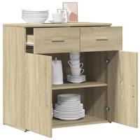 Dressoir 79x38x80 cm bewerkt hout sonoma eikenkleurig - thumbnail