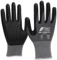 NITRAS SAFETY mechanikerhandschuh "flexible fit+" glove size 8 pimples gray/sw flexible fit+ - thumbnail