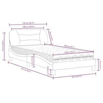 Bed met matras kunstleer zwart en wit 100x200 cm