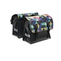 Dubbele Fietstas Classic Colored Triangles - thumbnail