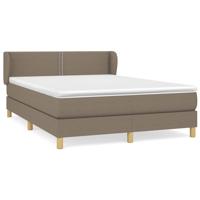 Boxspring met matras stof taupe 140x190 cm - thumbnail
