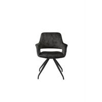 LivingFurn Eetkamerstoel 'Capp' Velvet, kleur Olive - thumbnail