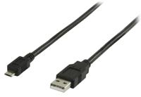 Valueline vlcp60500b05 usb 2.0 usb a male - usb micro b male kabel 0,50 m zwart - thumbnail