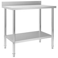 VidaXL Keukenwerktafel met spatscherm 100x60x93 cm roestvrij staal - thumbnail