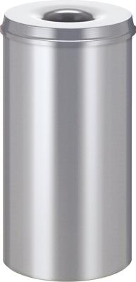 V-Part prullenbak zelfdovend 50 l zilverkleurig en zwart