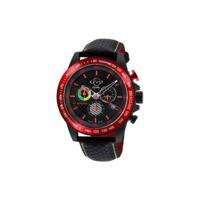 Gevril GV2 Men&apos;s Scuderia Black Dial Black Leather Chronograph Date Watch 9925 - thumbnail