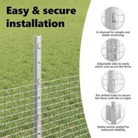 VidaXL Hek met paal zilver 0,5 x 50 m staal - thumbnail