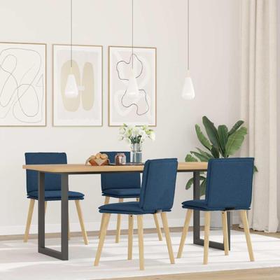 Eetkamerstoelen 4 st stof blauw
