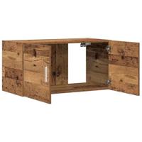 Wandkast 80x39x40 cm bewerkt hout oud houtkleurig - thumbnail