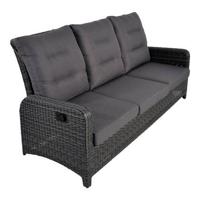 Soho Forte wicker Loungebank antraciet - 3 persoons - thumbnail