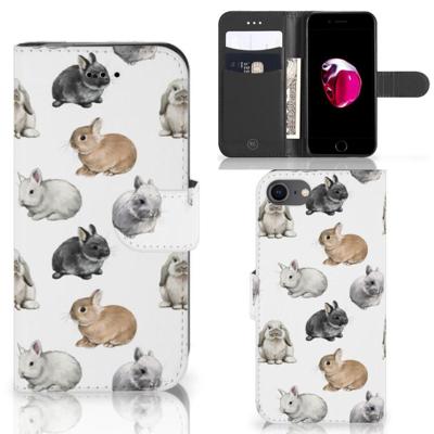 Telefoonhoesje | Met pasjeshouder | voor iPhone 7 | 8 | SE (2020) | SE (2022) Konijntjes