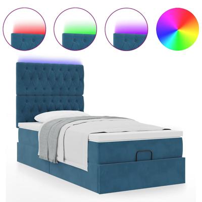 Ottoman bed met matrassen en LED's 140x190cm fluweel