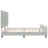 Bedframe met hoofdeinde Lichtgrijs 200 x 200 cm Fluweel - thumbnail