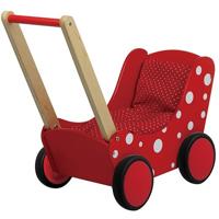 Simply for Kids Houten Poppenwagen Stippeltje Rood - thumbnail
