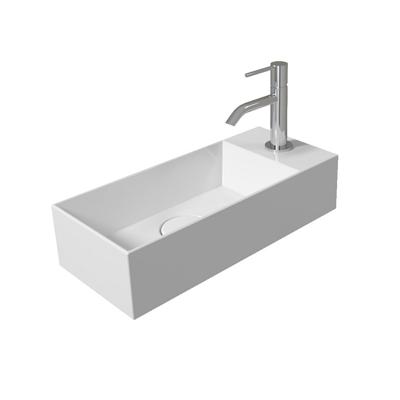 Fontein Salenzi Spy 45x20 cm Mat Legergroen Kraangat Rechts (inclusief bijpassende waste)