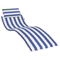 VidaXL Ligbedkussen gestreept oxford stof blauw en wit - thumbnail