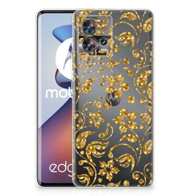 Motorola Edge 30 Fusion | TPU Case | Gouden Bloemen Motorola Edge 30 Fusion | TPU Case | Gouden Bloemen