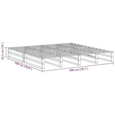 Bedframe zonder matras massief grenenhout wit 180x200 cm