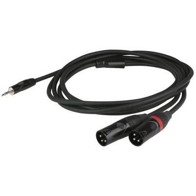 DAP FLX46 minijack naar 2x XLR male verloopkabel 1.5m