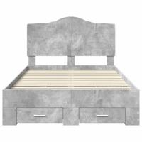 Bedframe met hoofdeinde Beton Grijs 135 x 190 cm Bewerkt hout - thumbnail
