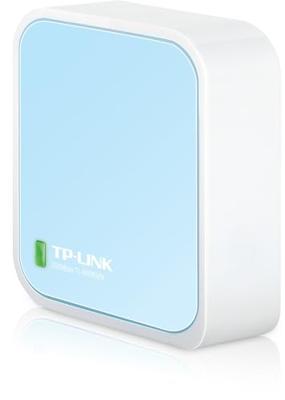 TP-Link TL-WR802N N300 WLAN Nano Router (draagbaar, accesspoint, tv-adapter, repeater, router, client, 300 Mbit/s (2,4GHz), media, FTP server), blauw/wit