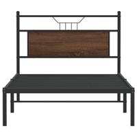 Bedframe zonder matras bewerkt hout bruin eikenkleur 100x190 cm - thumbnail