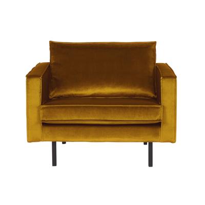 WOOOD Fauteuil 'Rodeo' Velvet, kleur Oker