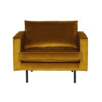 WOOOD Fauteuil 'Rodeo' Velvet, kleur Oker - thumbnail